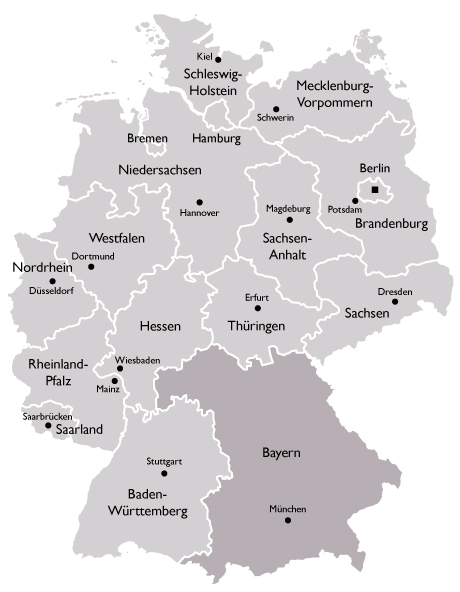 Karte der KVen - Bayern