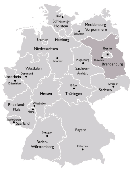Karte der KVen - Brandenburg