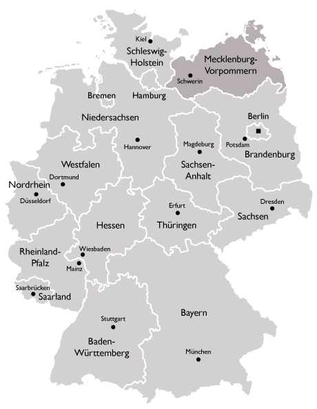 Karte der KVen - Mecklenburg-Vorpommern