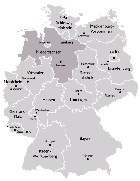 Karte der KVen - Niedersachsen