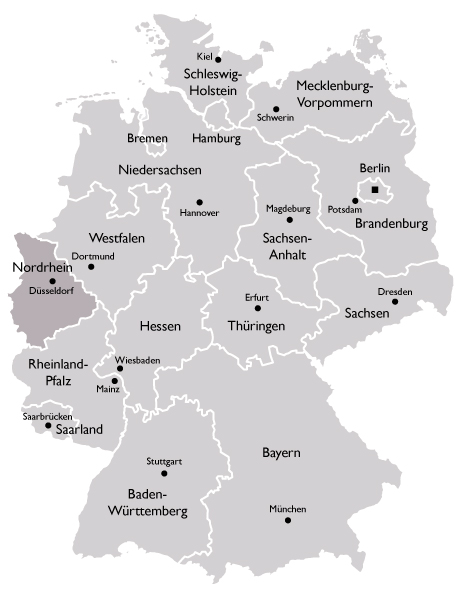 Karte der KVen - Nordrhein