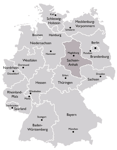 Karte der KVen - Sachsen-Anhalt
