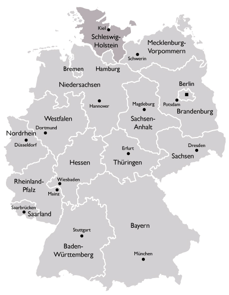 Karte der KVen - Schleswig-Holstein