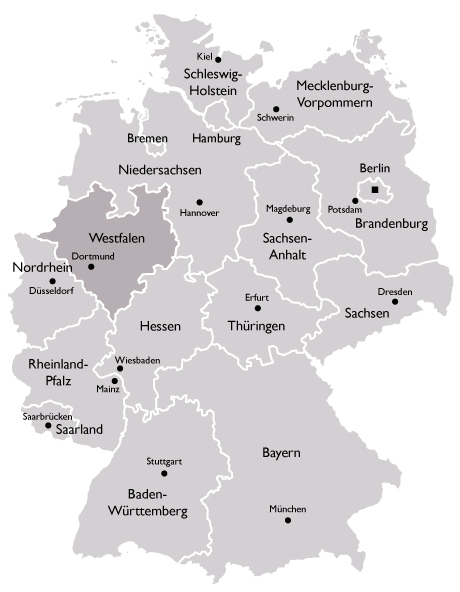 Karte der KVen - Westfalen-(Lippe)
